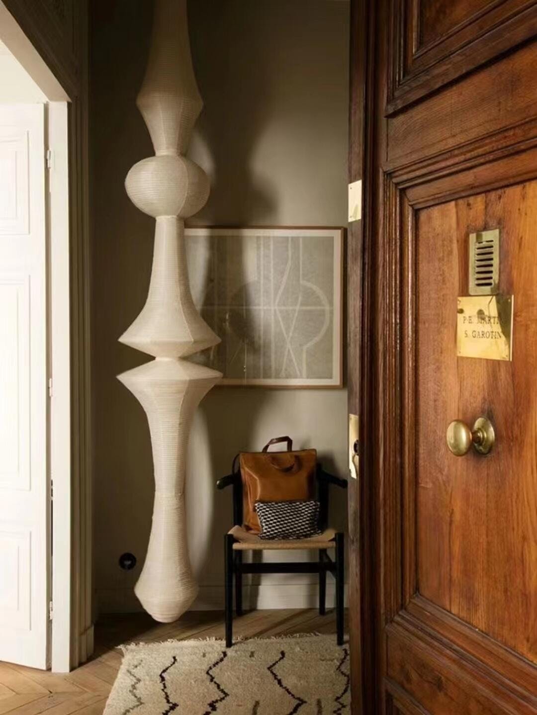 Berion Paper Artistic Pendant Light-Neutral Decor