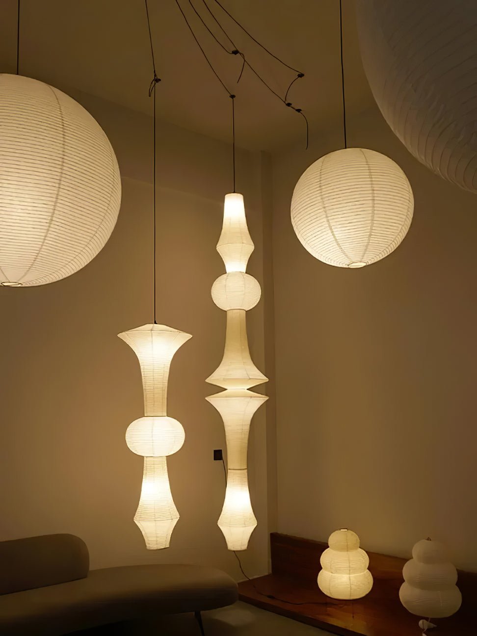 Berion Paper Artistic Pendant Light-Neutral Decor
