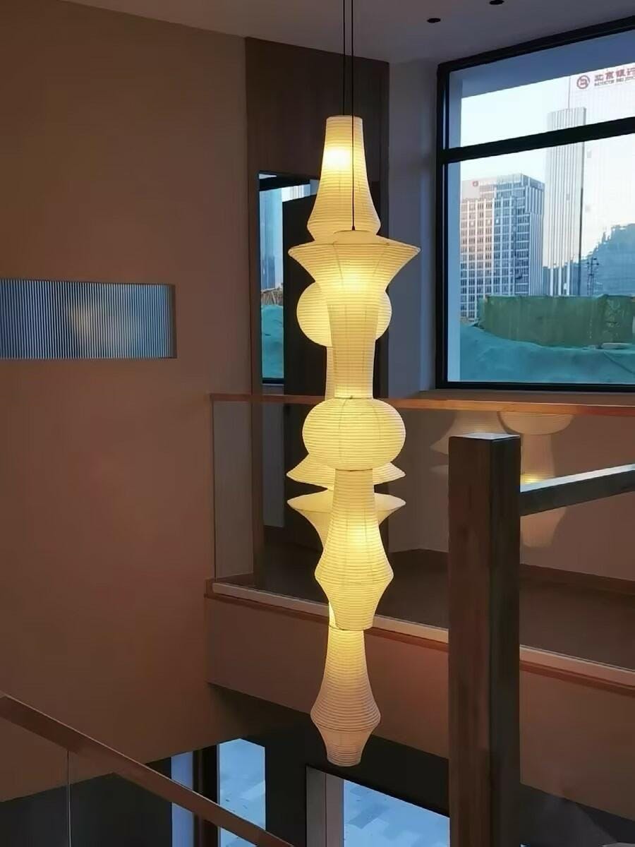 Berion Paper Artistic Pendant Light-Neutral Decor