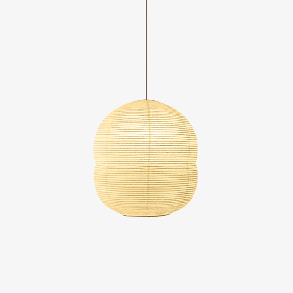 Olive Minimalist Rice Paper Pendant Light-Neutral Decor