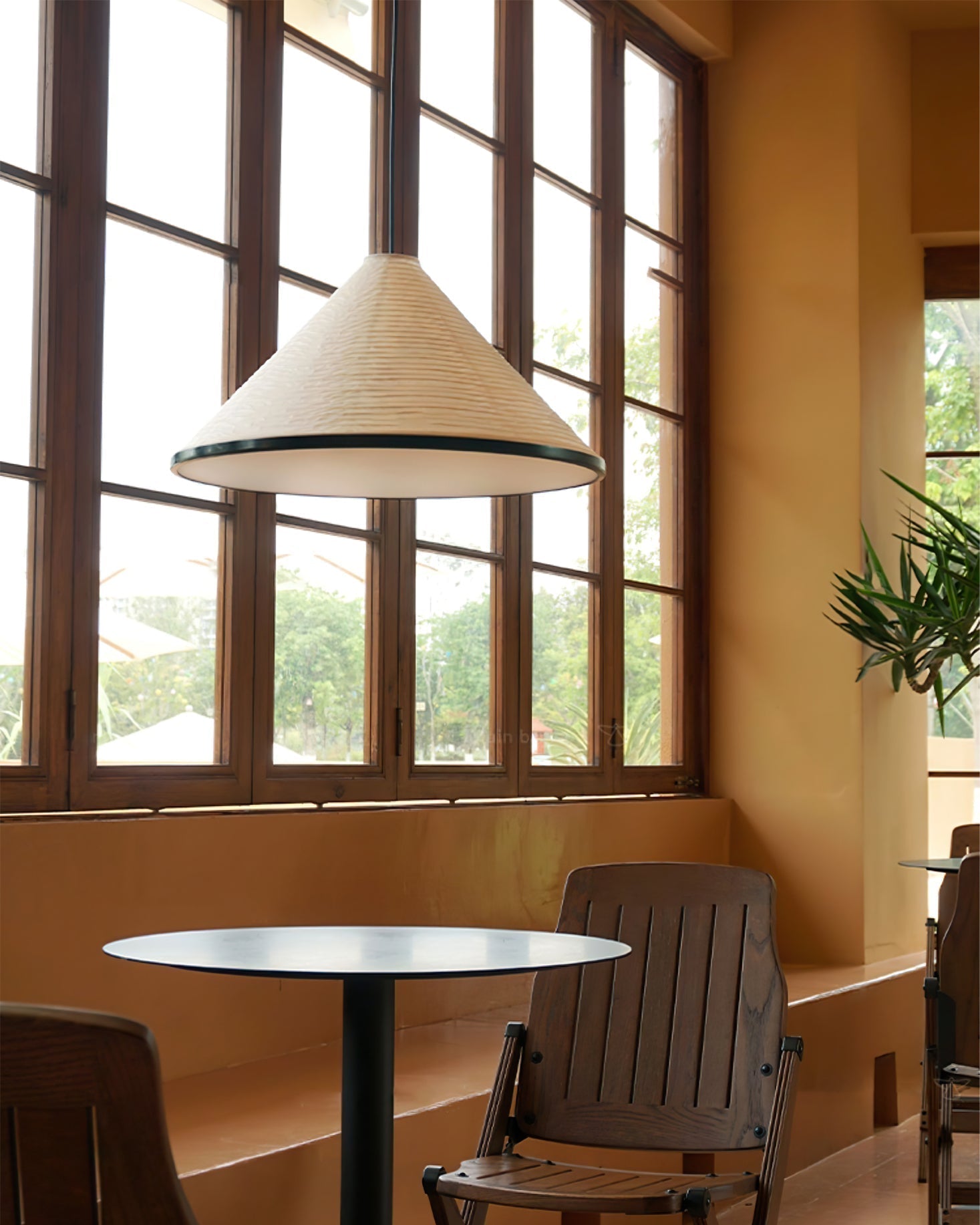 Conic Paper Pyramid Pendant Lamp-Neutral Decor