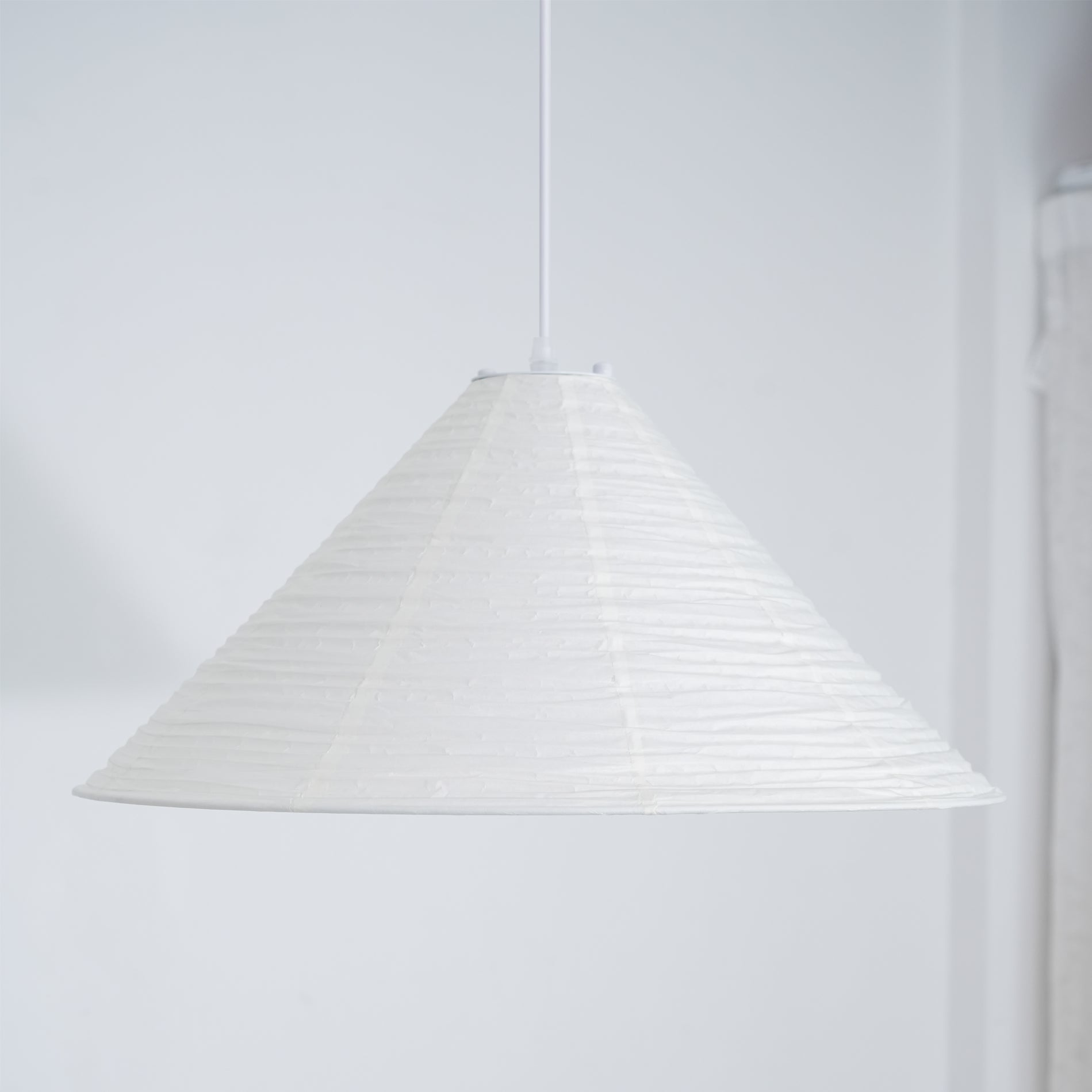 Conic Paper Pyramid Pendant Lamp-Neutral Decor