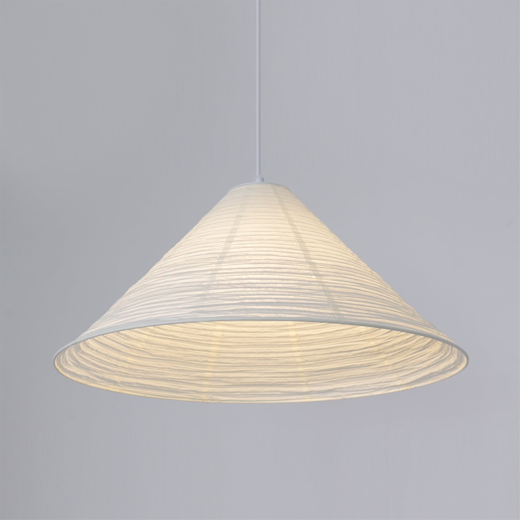 Conic Paper Pyramid Pendant Lamp-Neutral Decor