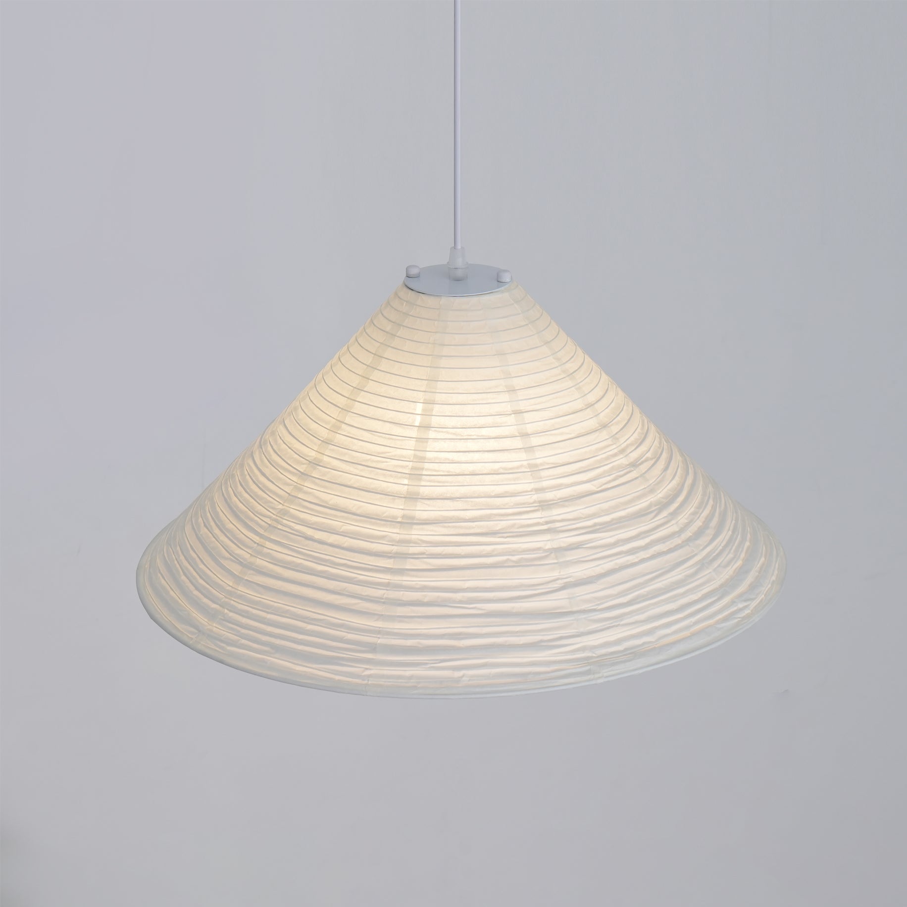Conic Paper Pyramid Pendant Lamp-Neutral Decor