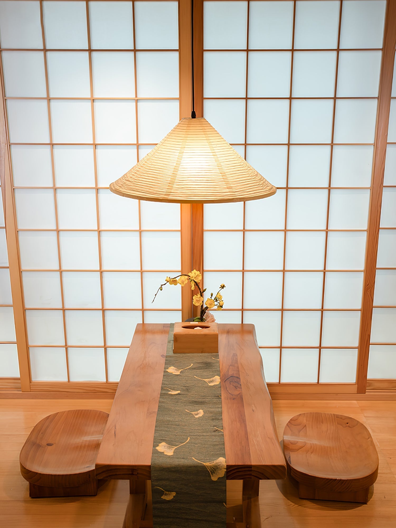 Conic Paper Pyramid Pendant Lamp-Neutral Decor