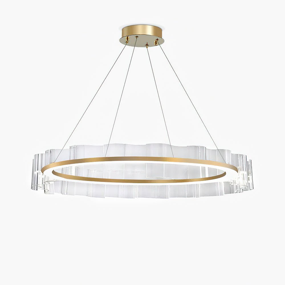 Acoustic Postmodern Luxury Water Wave Glass Chandelier-Neutral Decor