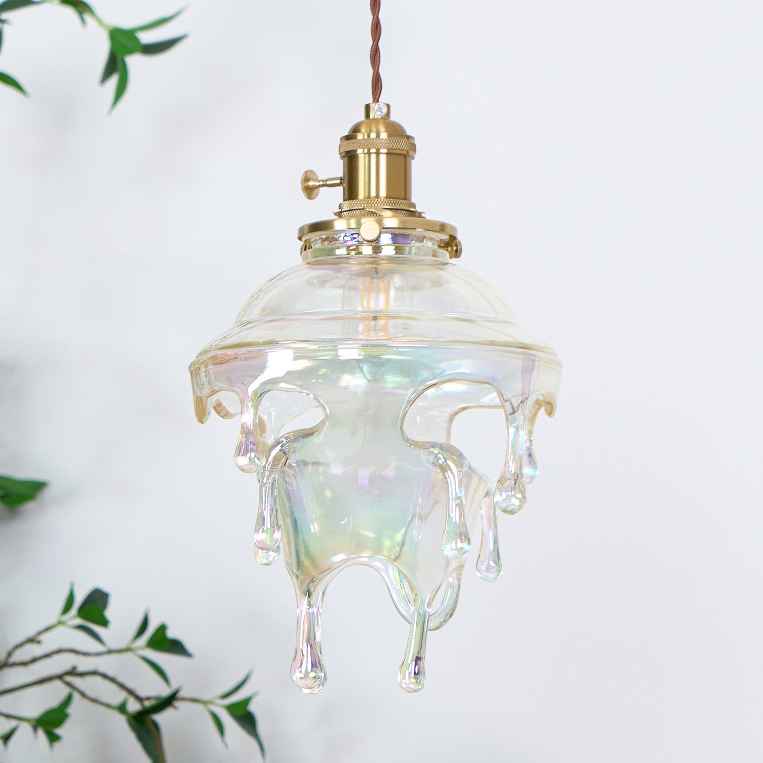 Pendant Lamp Iridescent Water Drop Shade Artistic Glow Contemporary
