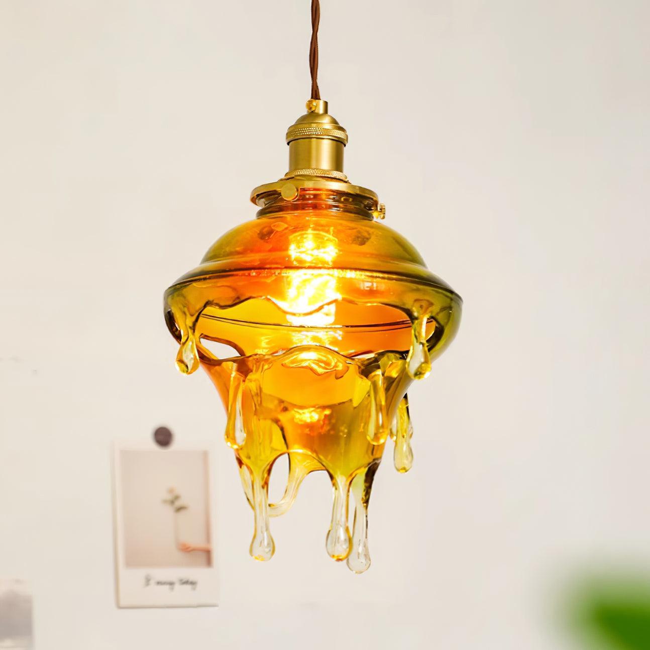 Pendant Lamp Iridescent Water Drop Shade Artistic Glow Contemporary