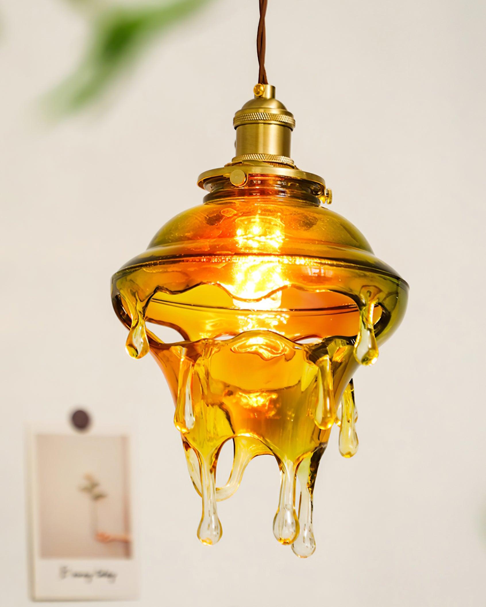 Pendant Lamp Iridescent Water Drop Shade Artistic Glow Contemporary