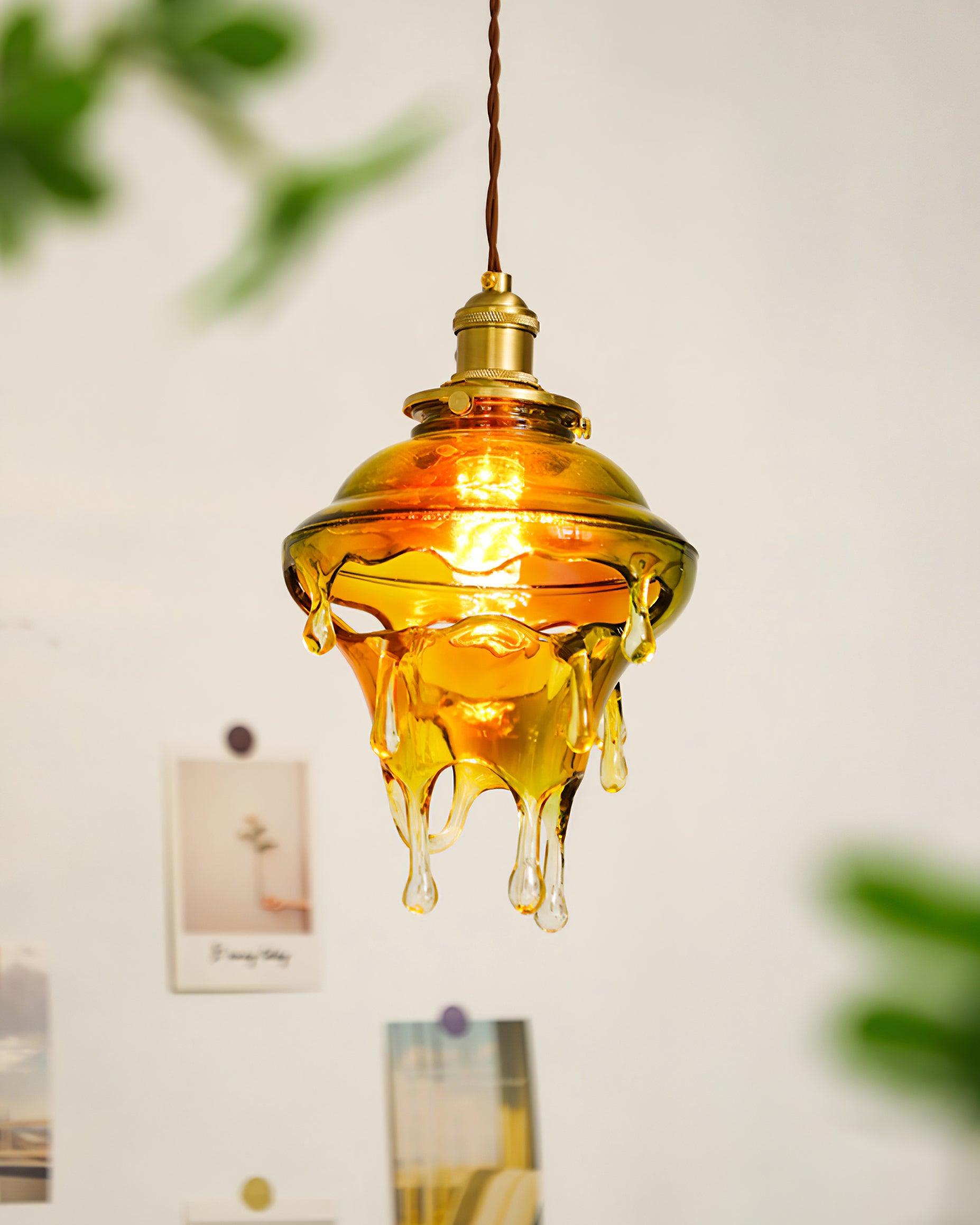 Pendant Lamp Iridescent Water Drop Shade Artistic Glow Contemporary