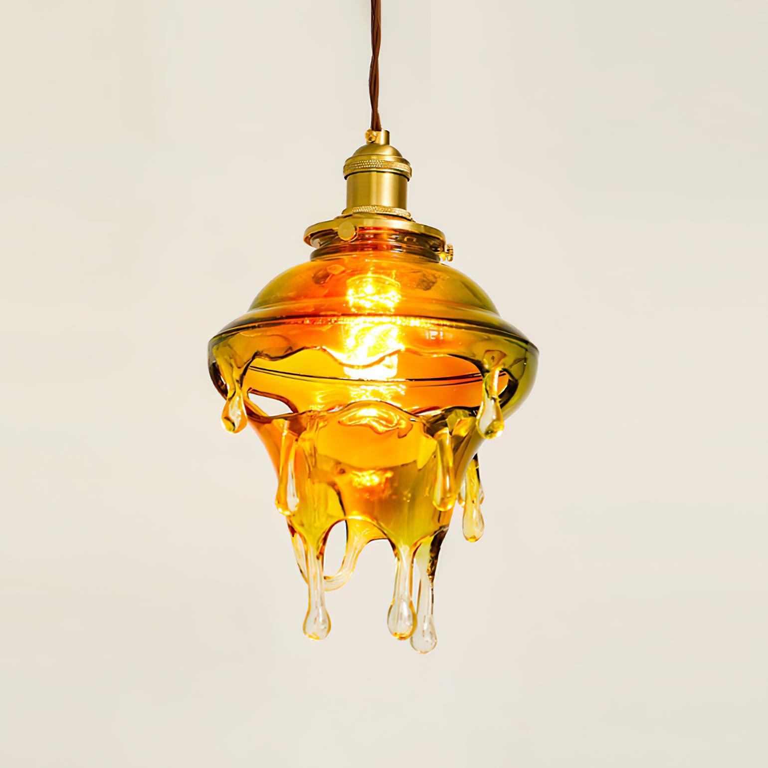 Pendant Lamp Iridescent Water Drop Shade Artistic Glow Contemporary