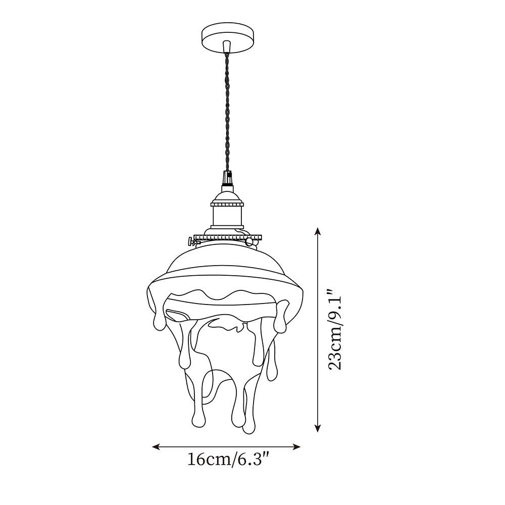 Pendant Lamp Iridescent Water Drop Shade Artistic Glow Contemporary