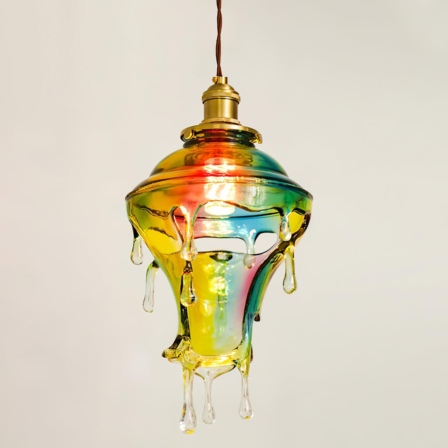 Pendant Lamp Iridescent Water Drop Shade Artistic Glow Contemporary