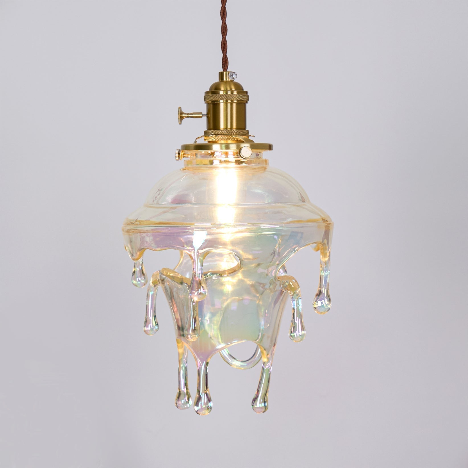 Pendant Lamp Iridescent Water Drop Shade Artistic Glow Contemporary