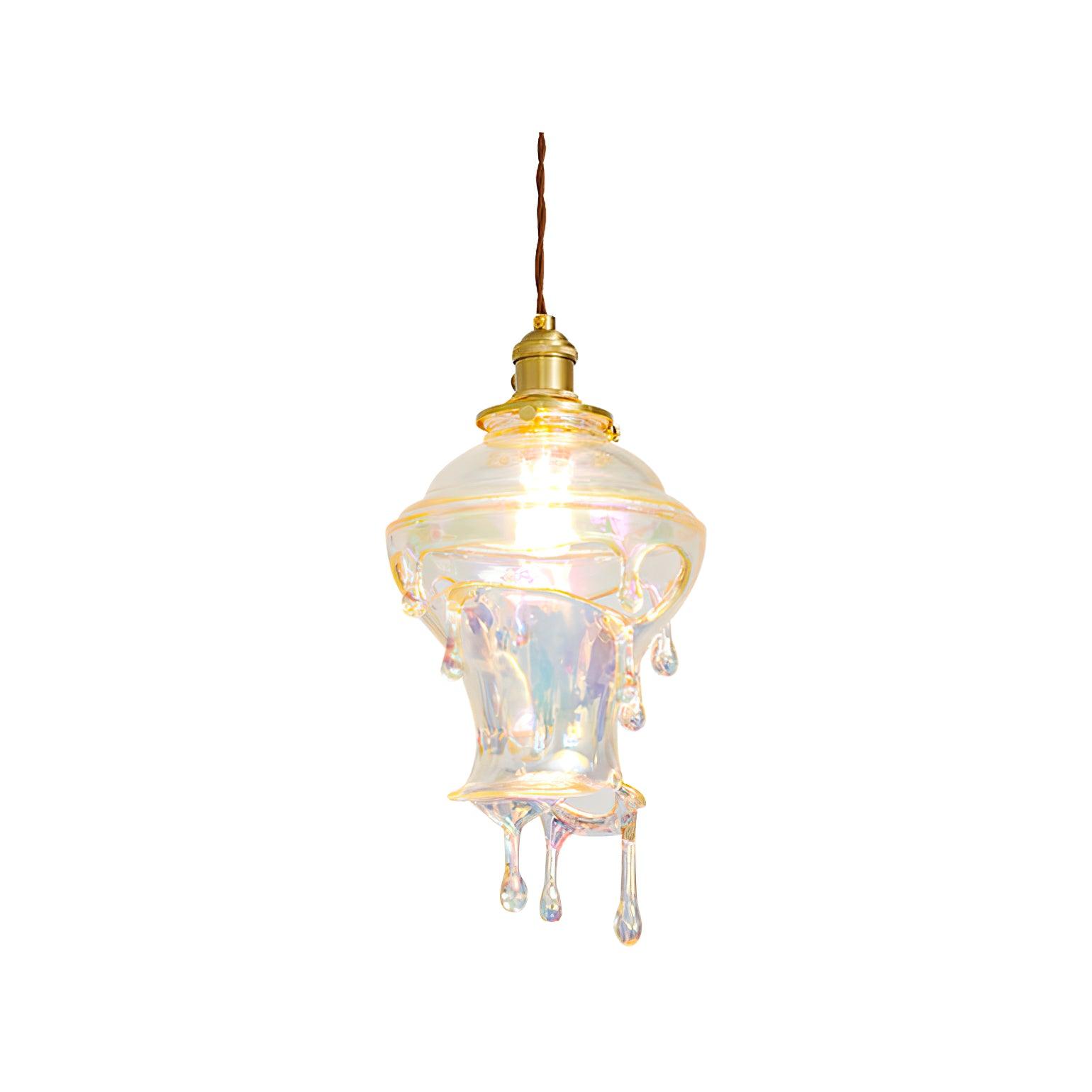 Pendant Lamp Iridescent Water Drop Shade Artistic Glow Contemporary