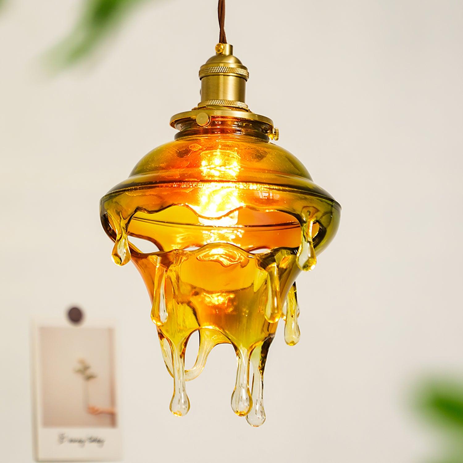 Pendant Lamp Iridescent Water Drop Shade Artistic Glow Contemporary