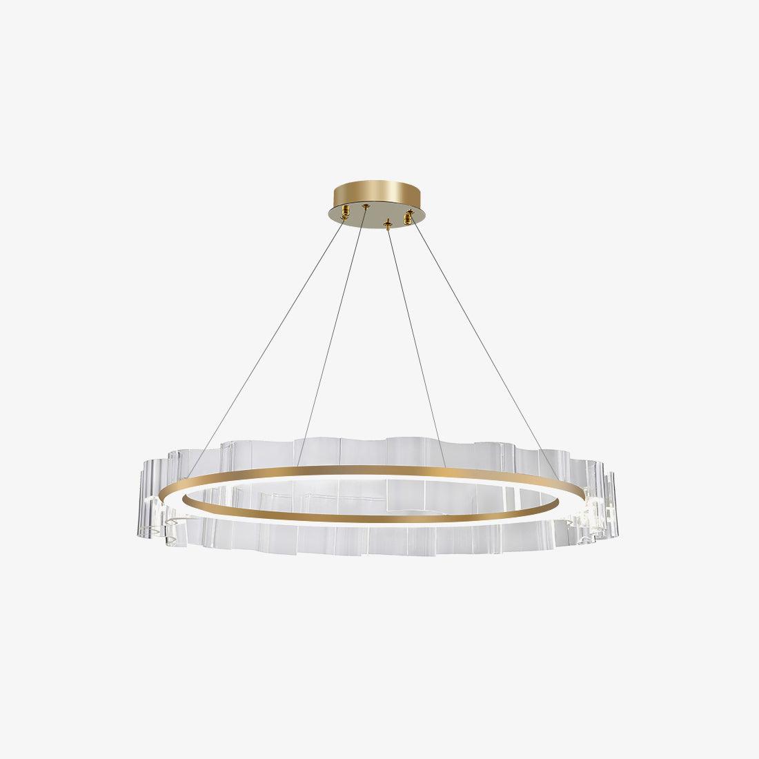 Acoustic Postmodern Luxury Water Wave Glass Chandelier-Neutral Decor