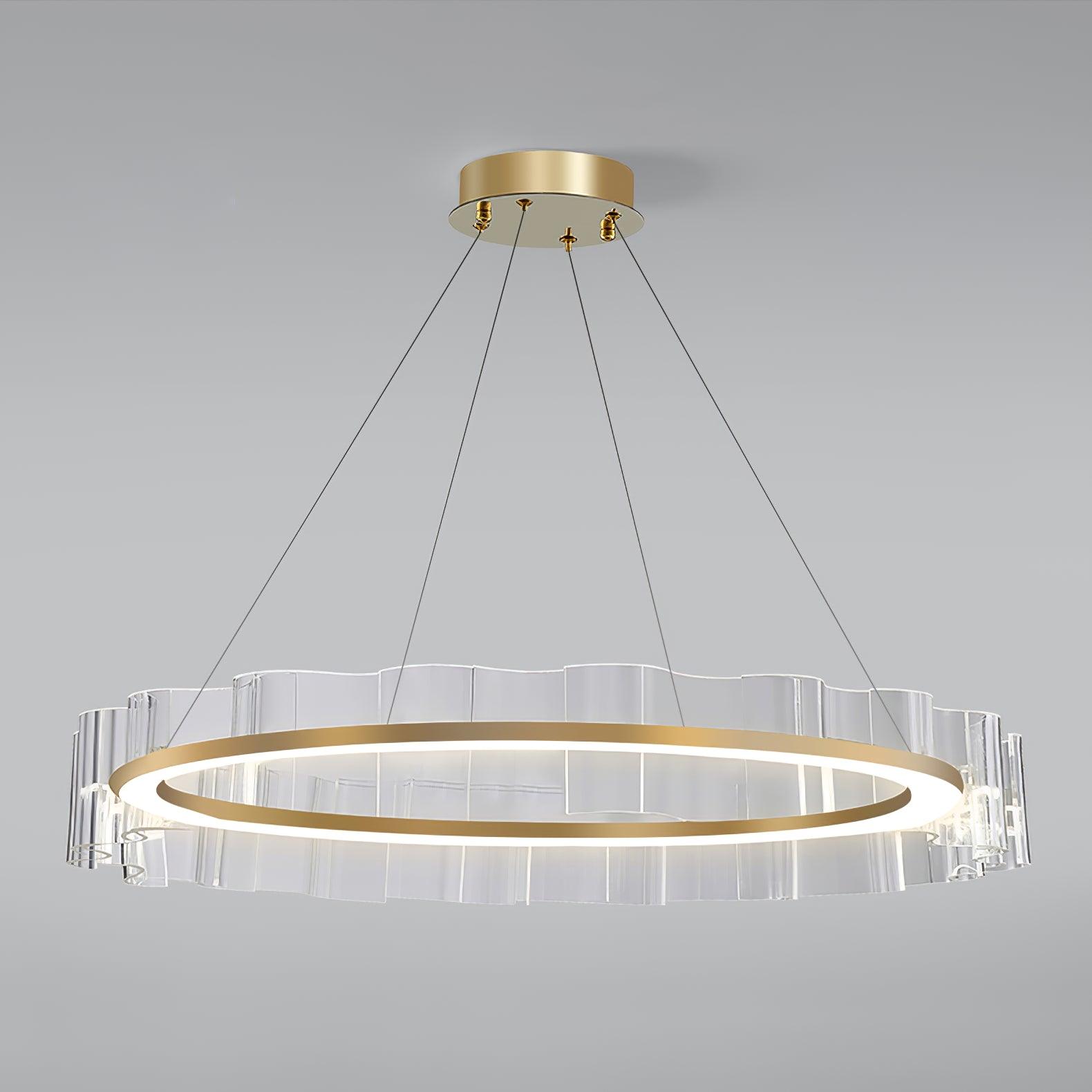 Acoustic Postmodern Luxury Water Wave Glass Chandelier-Neutral Decor