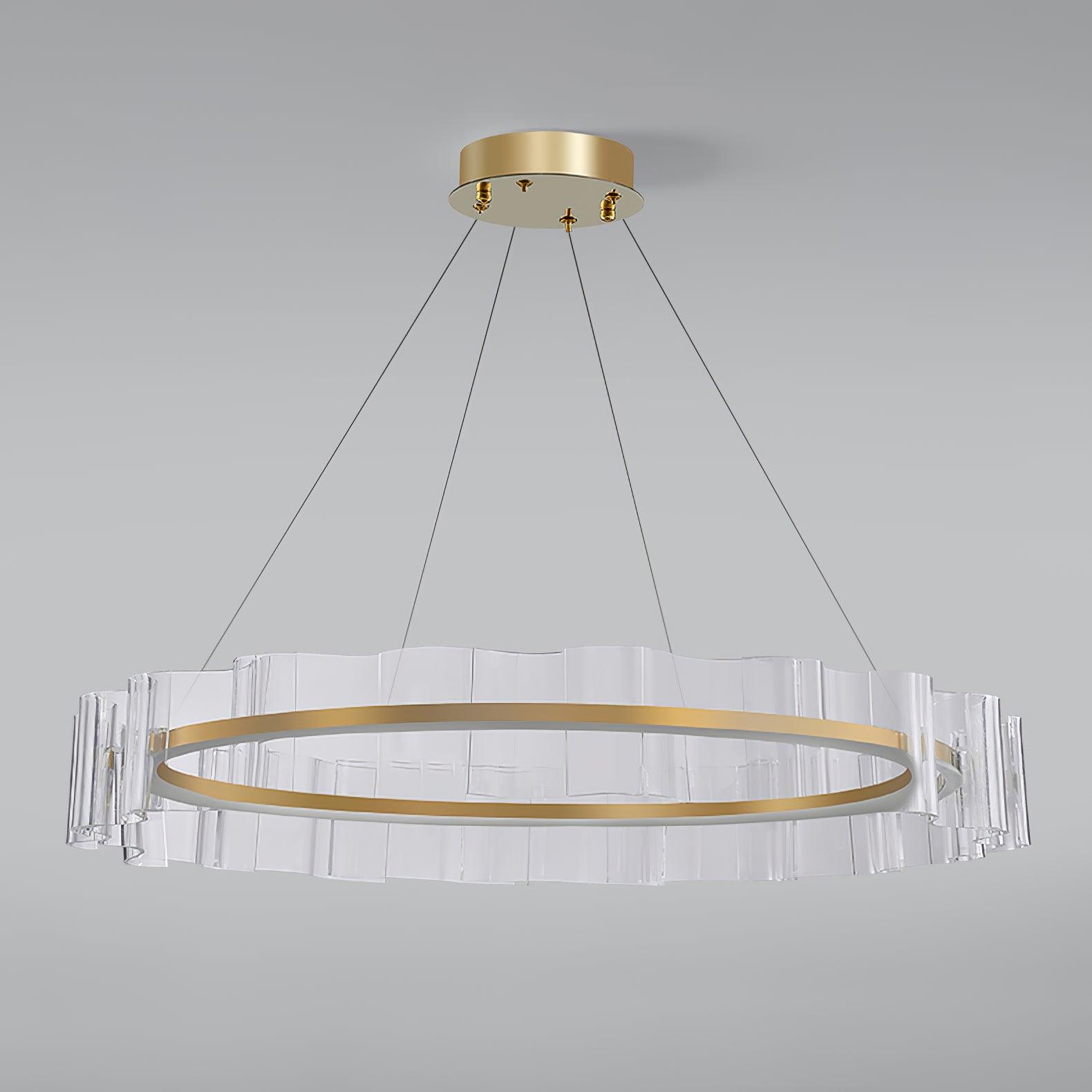 Acoustic Postmodern Luxury Water Wave Glass Chandelier-Neutral Decor