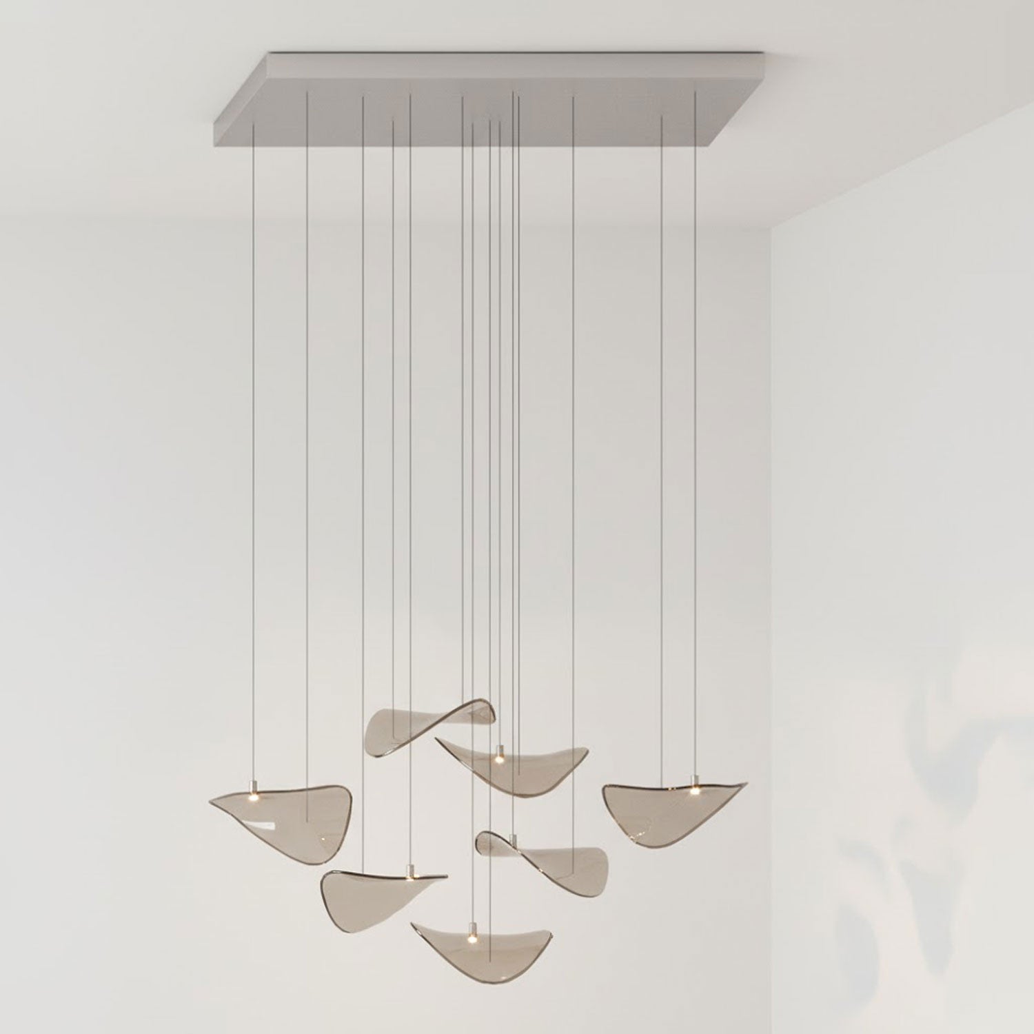 Wave Floating Leaf Chandelier-Neutral Decor