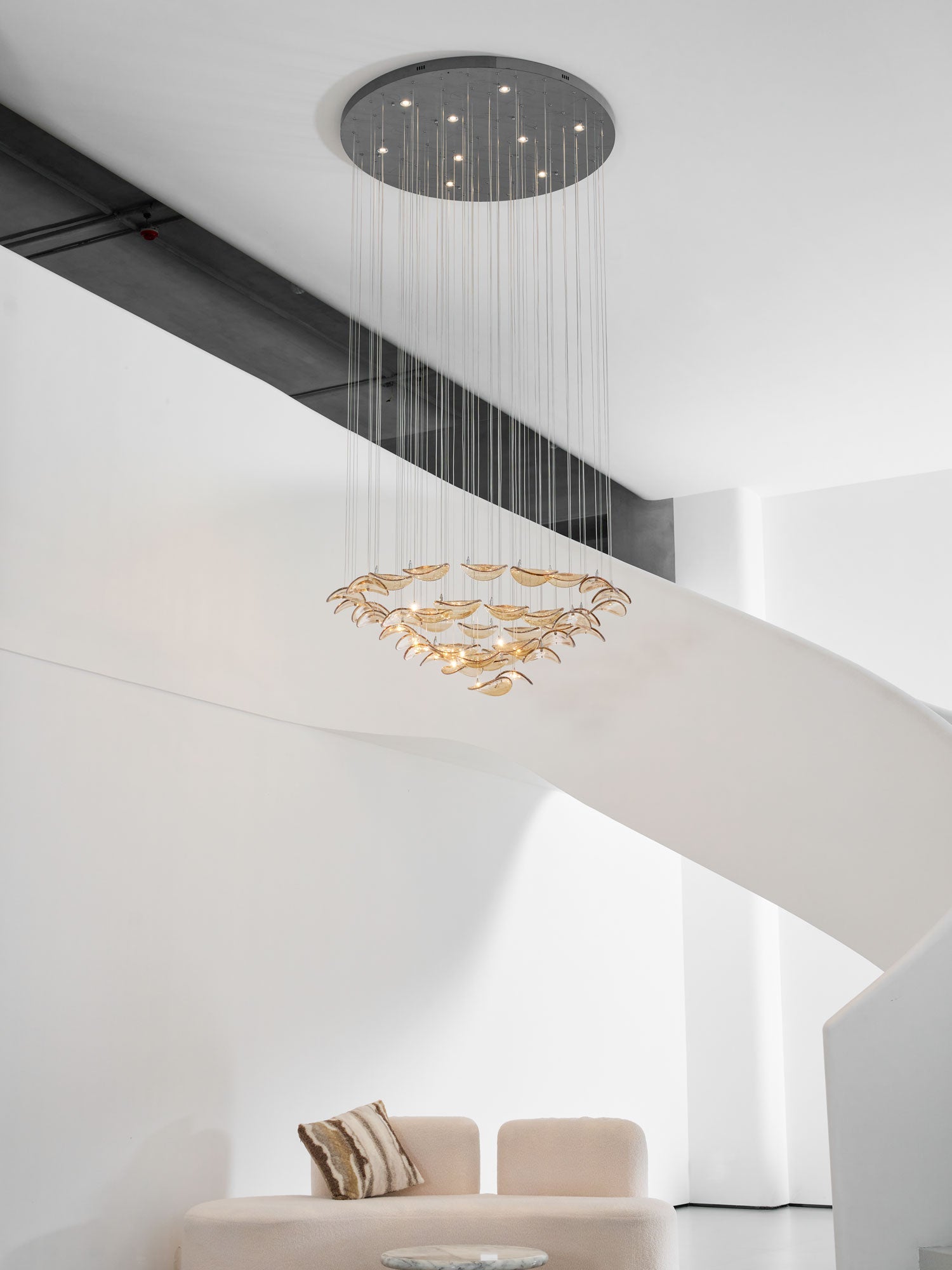 Wave Floating Leaf Chandelier-Neutral Decor
