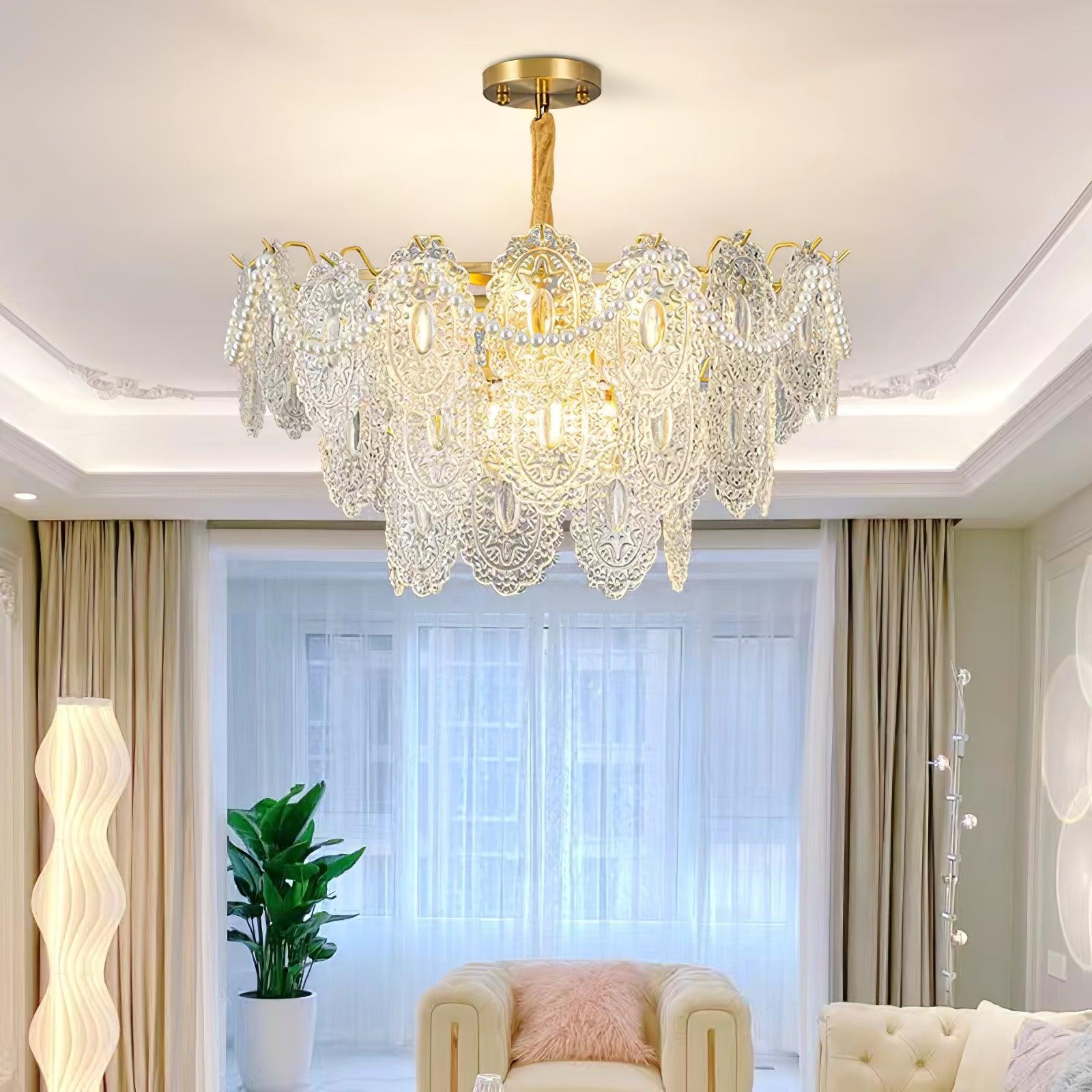 Lustra Chandelier Wave Pearl Gold Modern-Neutral Decor