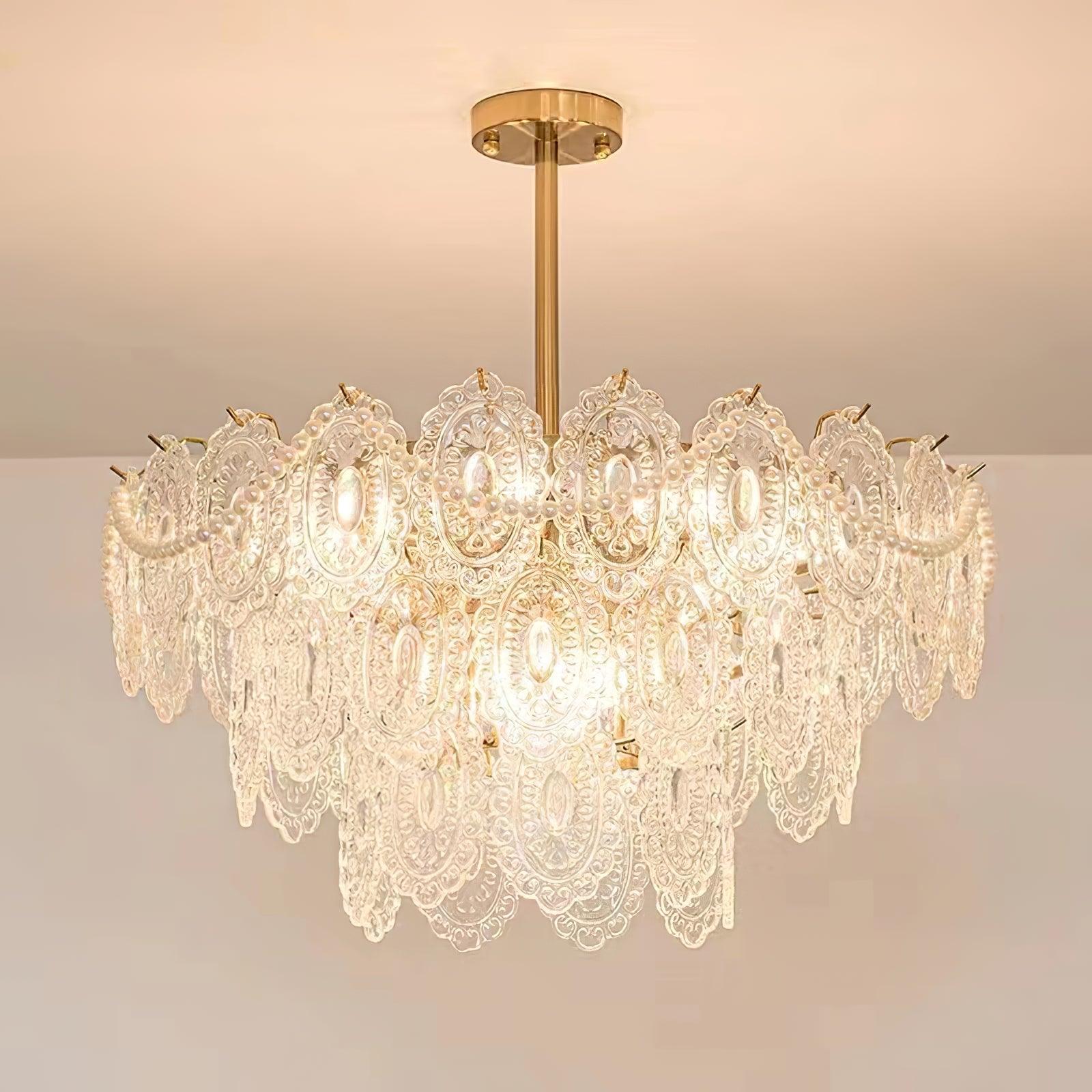 Lustra Chandelier Wave Pearl Gold Modern-Neutral Decor