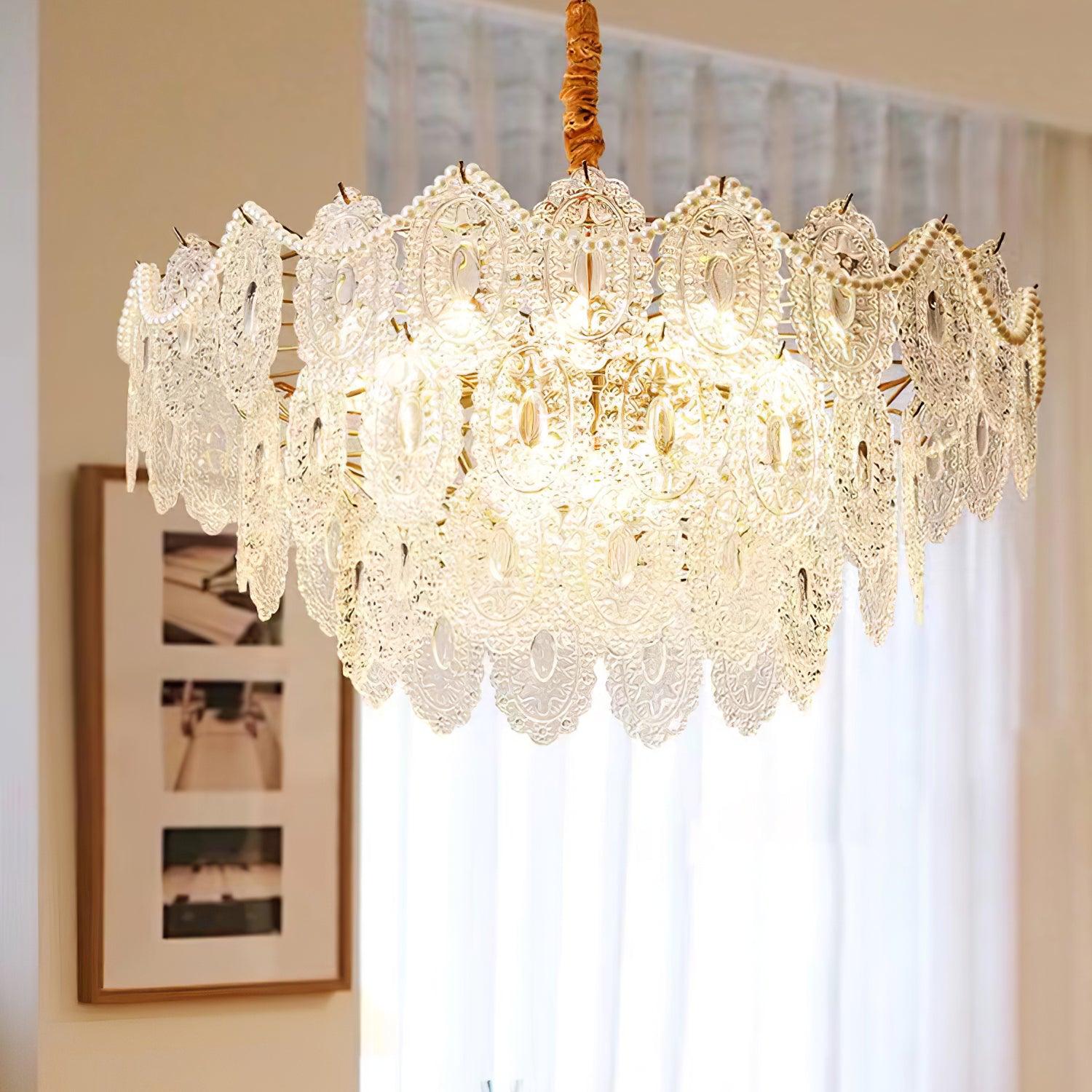 Lustra Chandelier Wave Pearl Gold Modern-Neutral Decor
