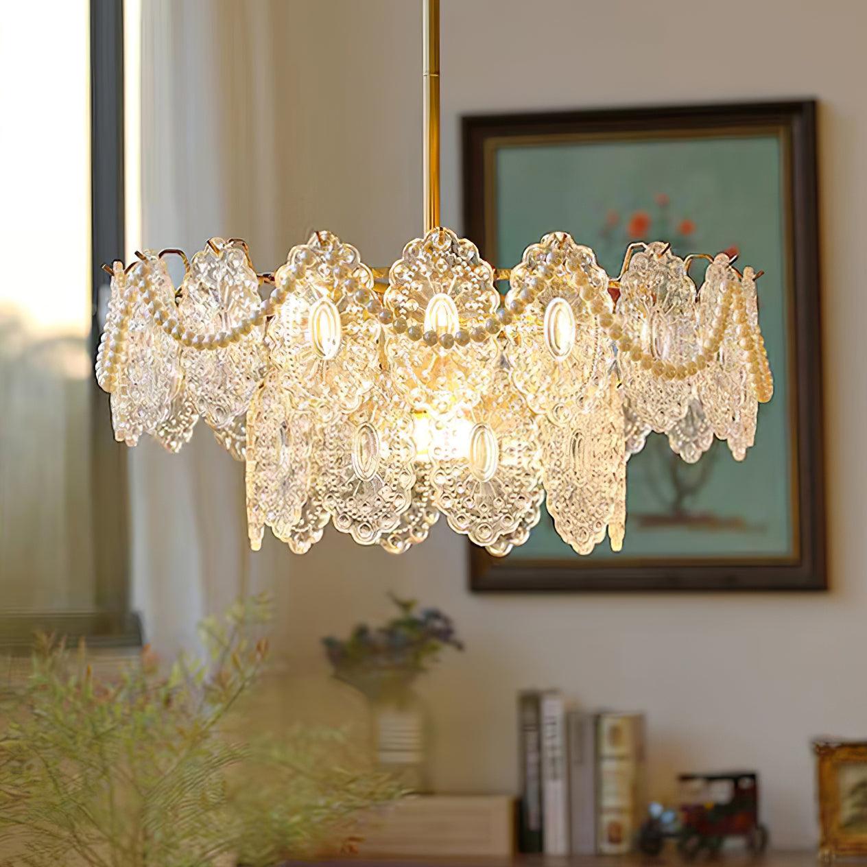 Lustra Chandelier Wave Pearl Gold Modern-Neutral Decor