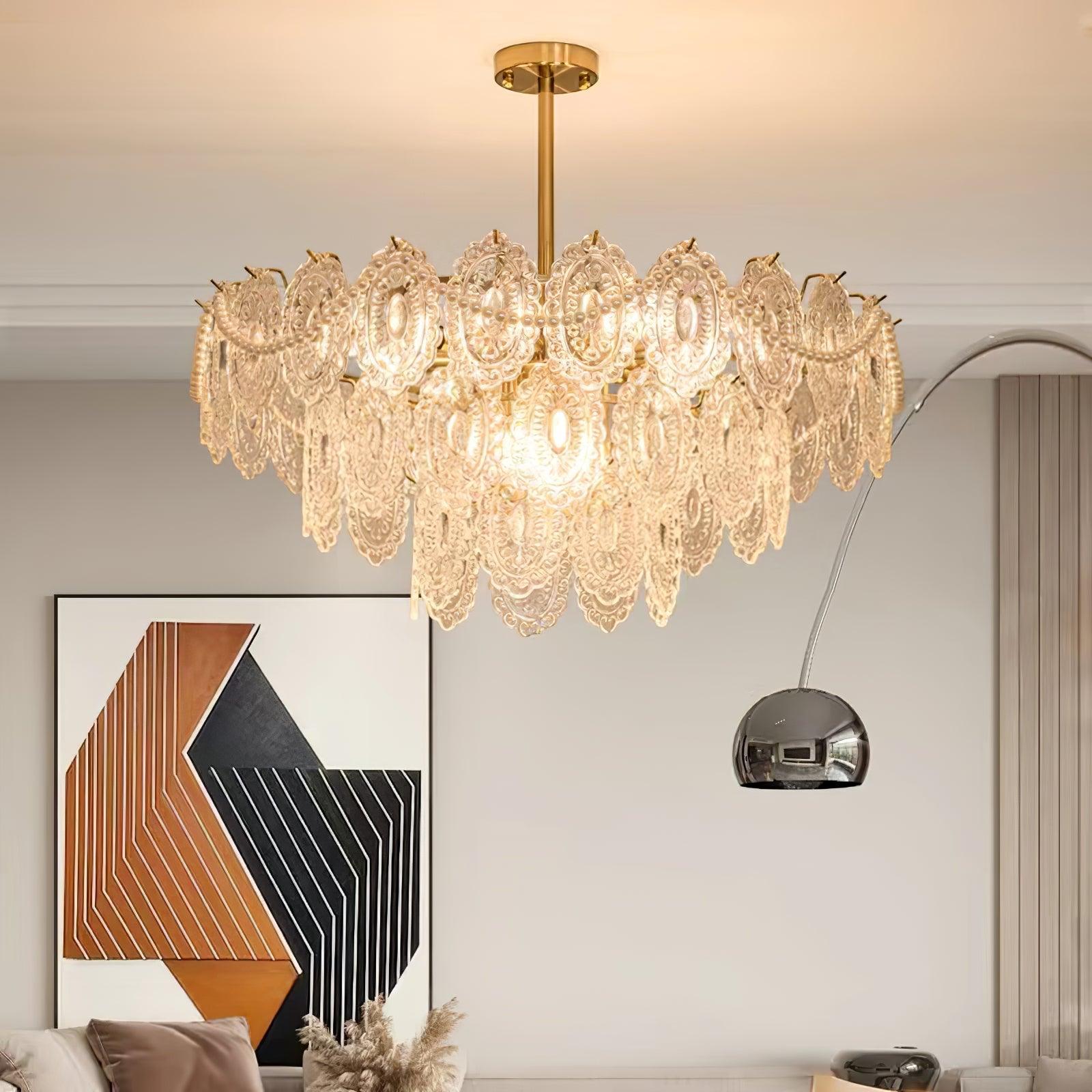 Lustra Chandelier Wave Pearl Gold Modern-Neutral Decor