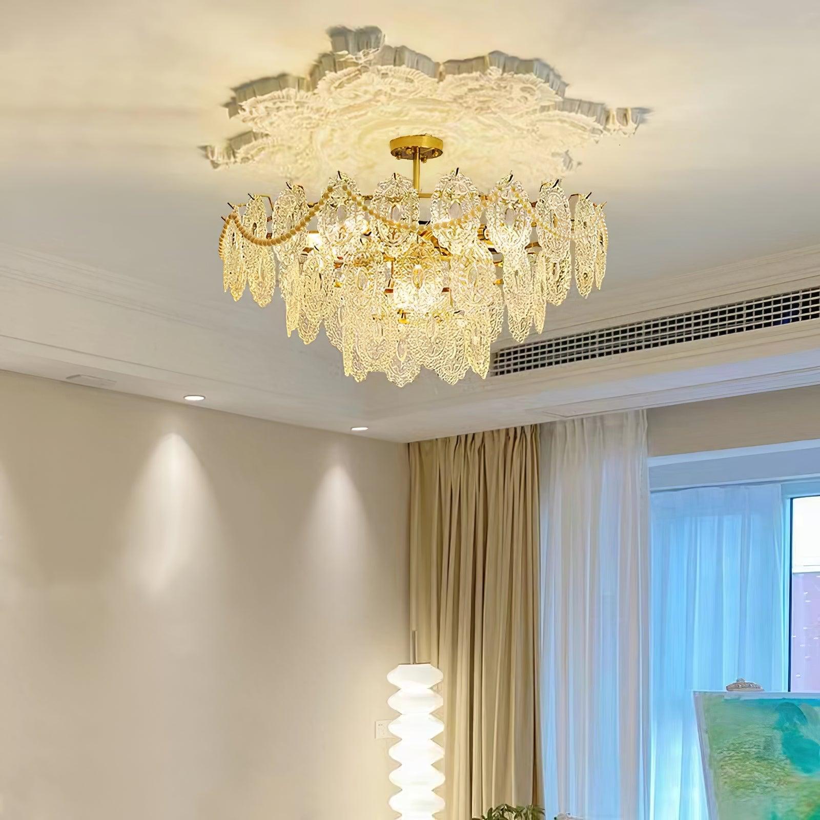 Lustra Chandelier Wave Pearl Gold Modern-Neutral Decor