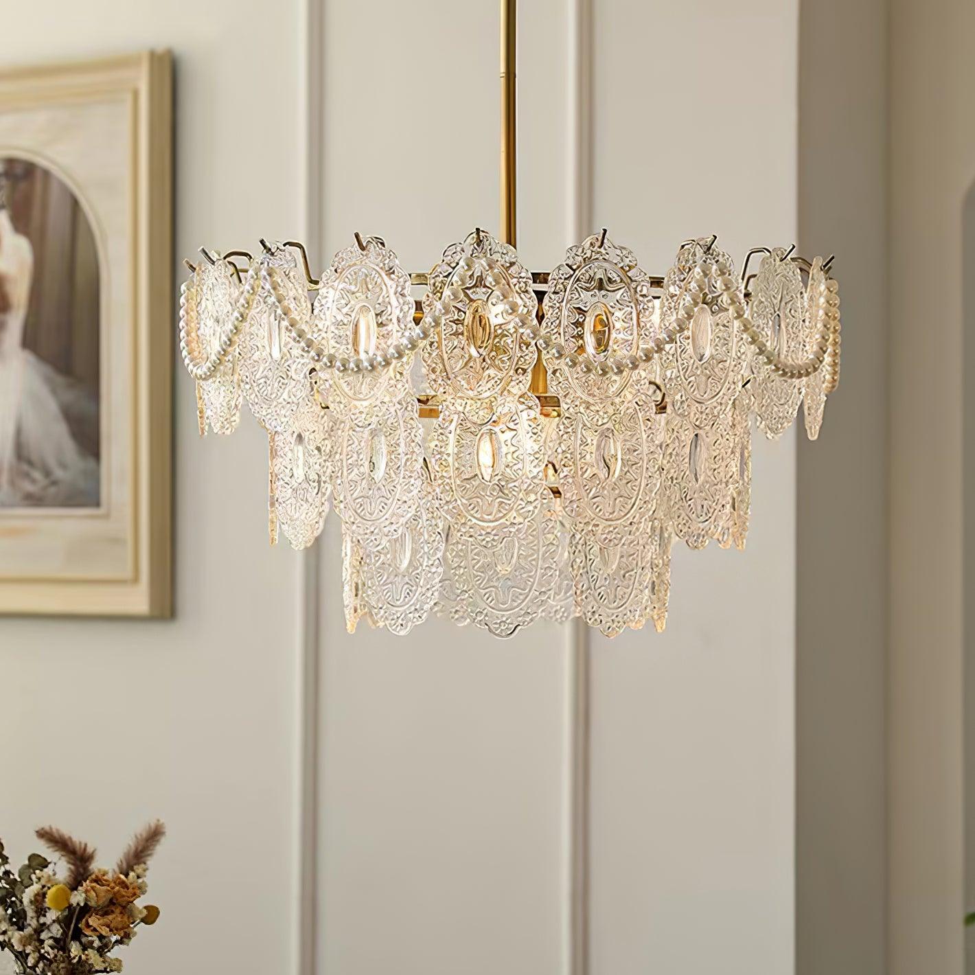 Lustra Chandelier Wave Pearl Gold Modern-Neutral Decor
