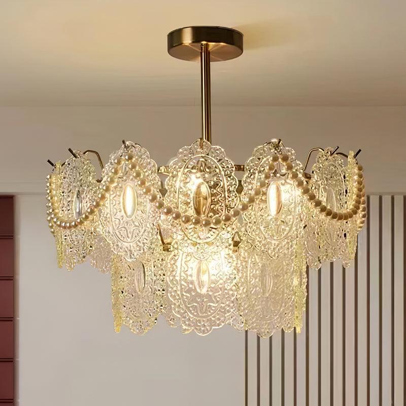 Lustra Chandelier Wave Pearl Gold Modern-Neutral Decor