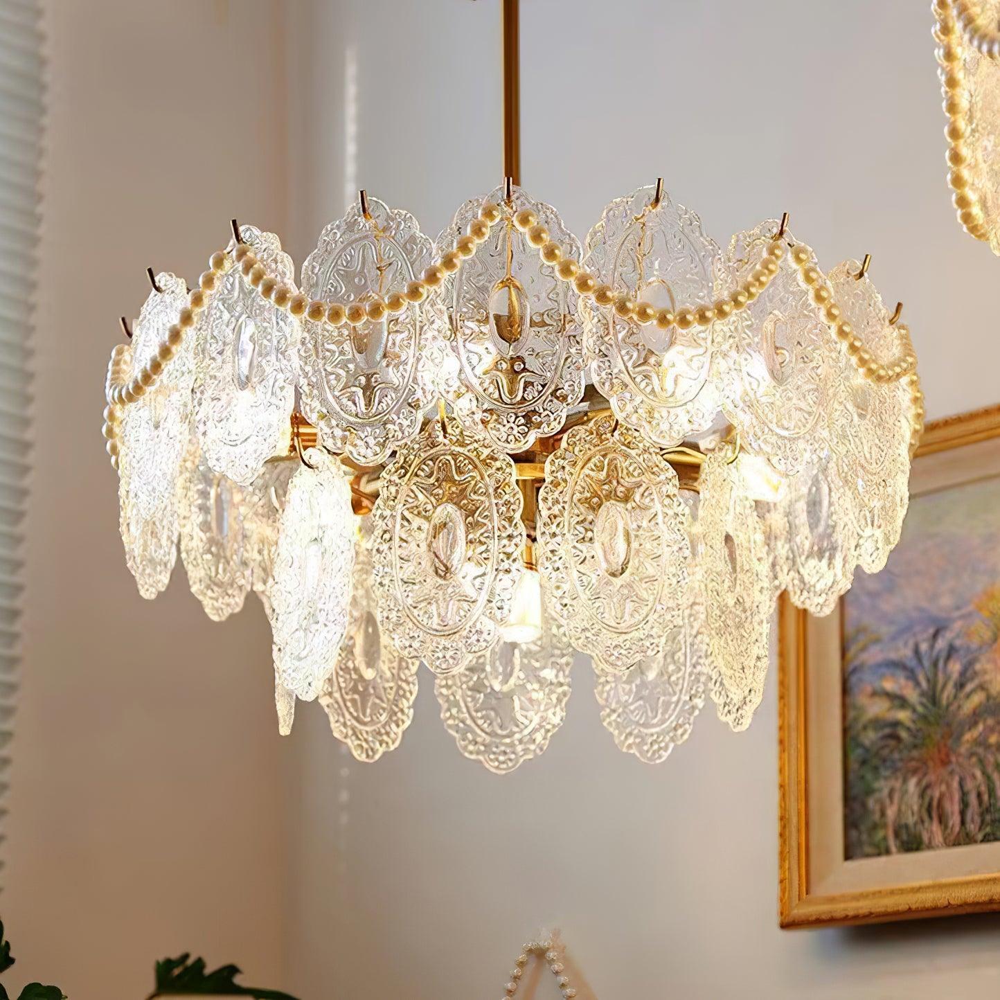 Lustra Chandelier Wave Pearl Gold Modern-Neutral Decor