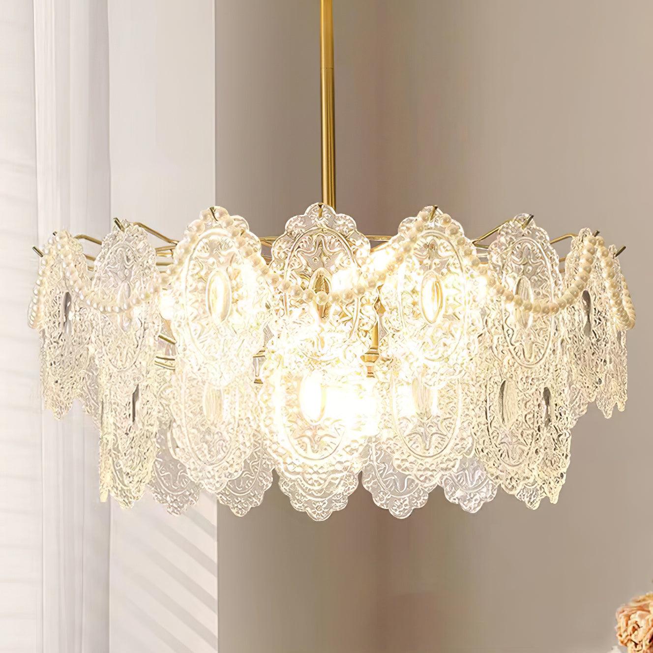 Lustra Chandelier Wave Pearl Gold Modern-Neutral Decor