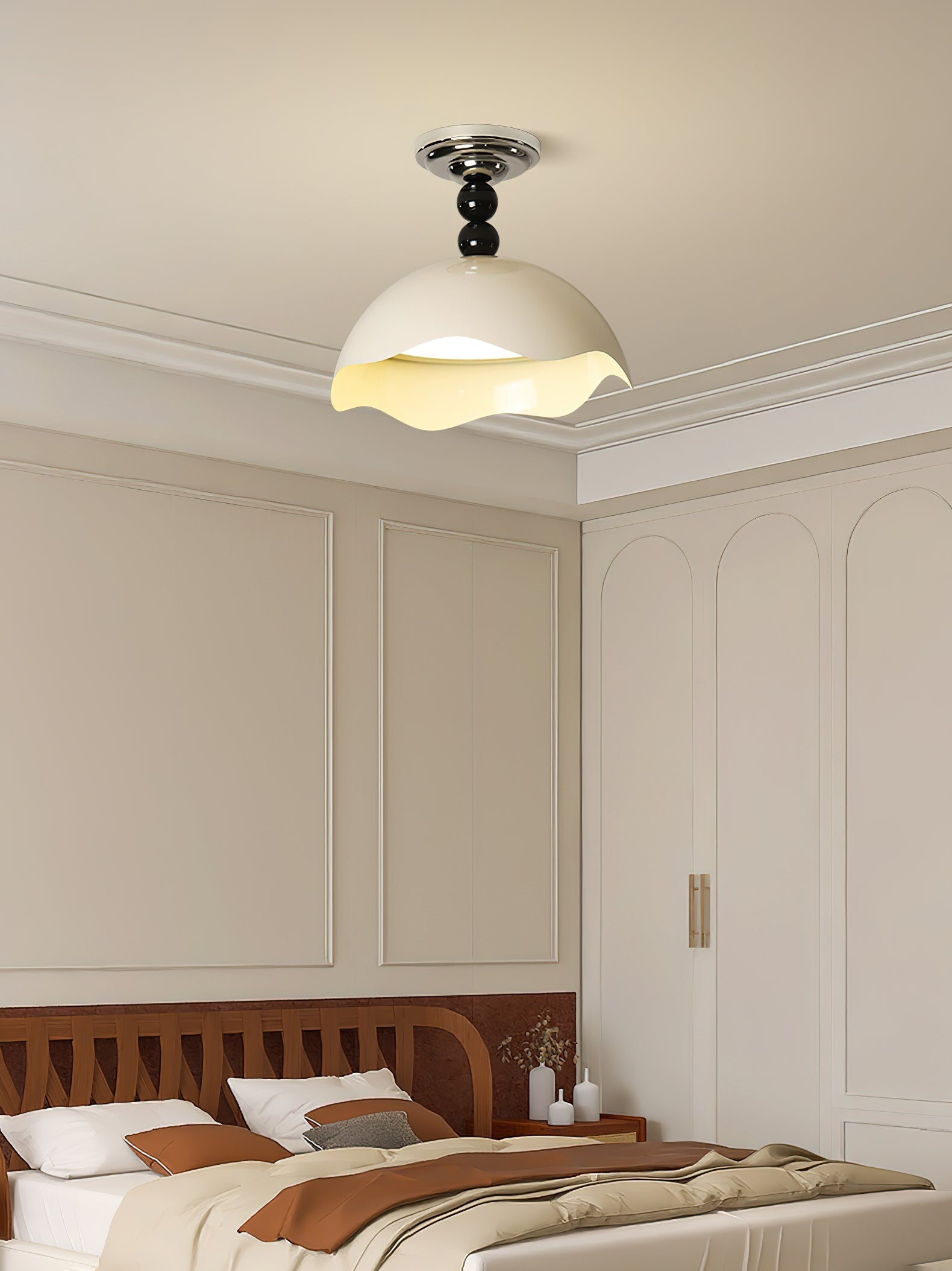 Corlen Nordic Art Wave Crest Ceiling Lamp-Neutral Decor