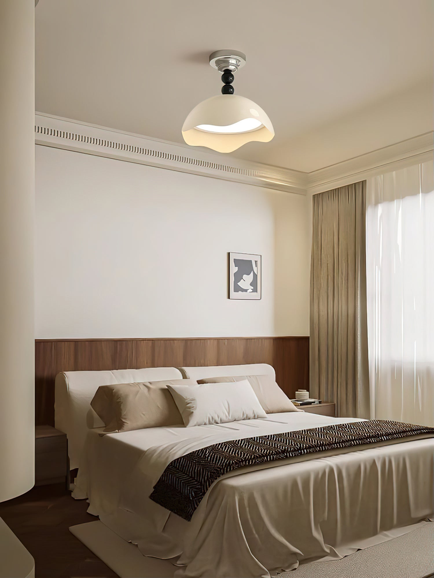 Corlen Nordic Art Wave Crest Ceiling Lamp-Neutral Decor