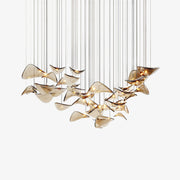 Wave Floating Leaf Chandelier-Neutral Decor