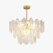 Dallion Chandelier Wave Glass Wrought Iron Elegant-Neutral Decor