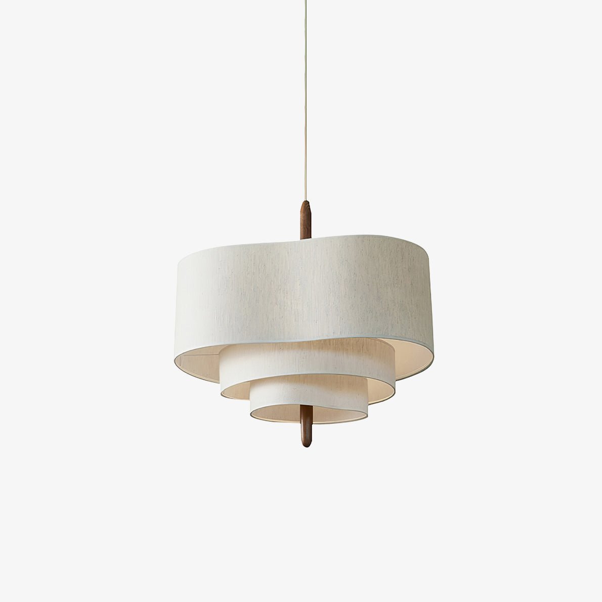 Salemu Elegance Wave Ladder Wood Fabric Pendant Lamp-Neutral Decor