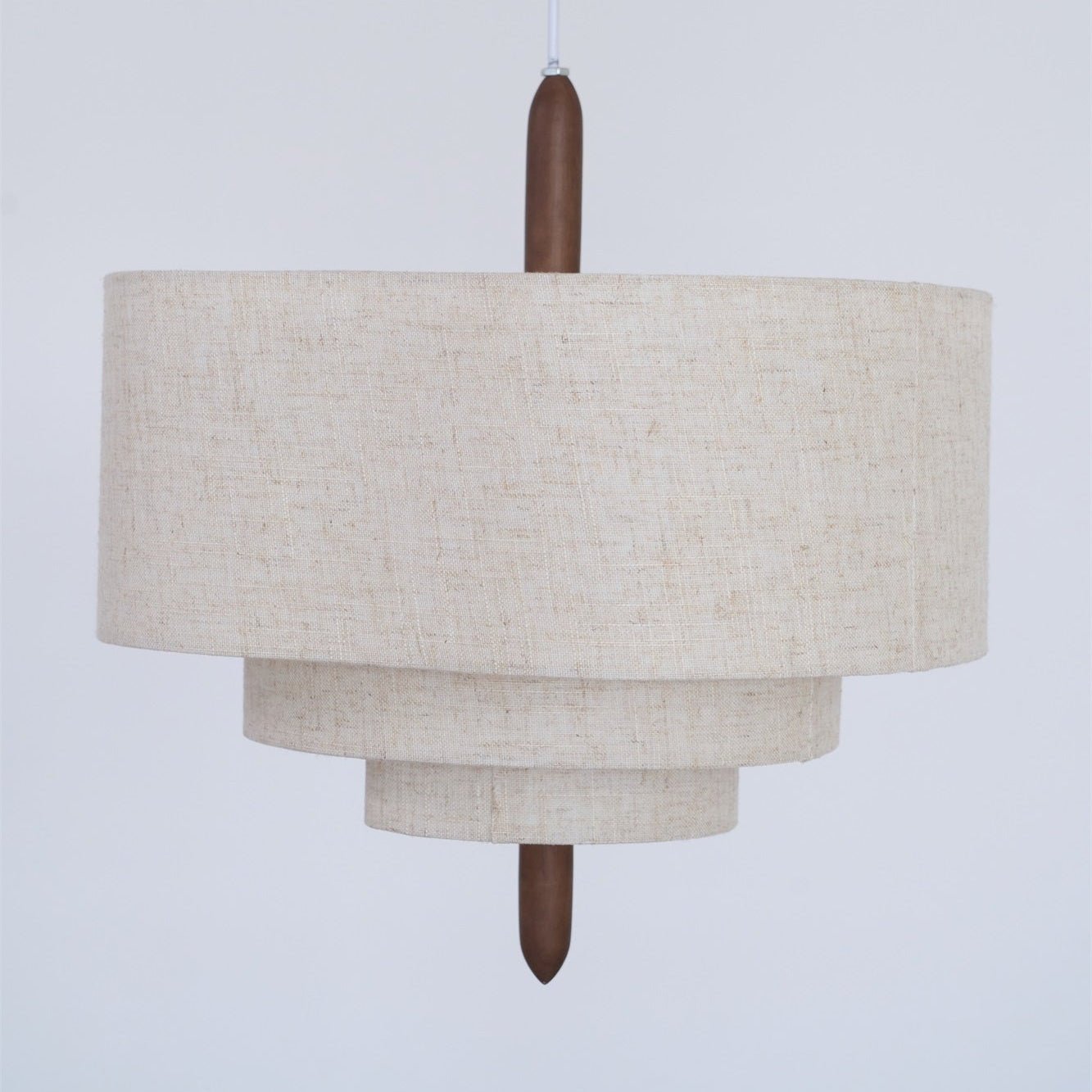Salemu Elegance Wave Ladder Wood Fabric Pendant Lamp-Neutral Decor
