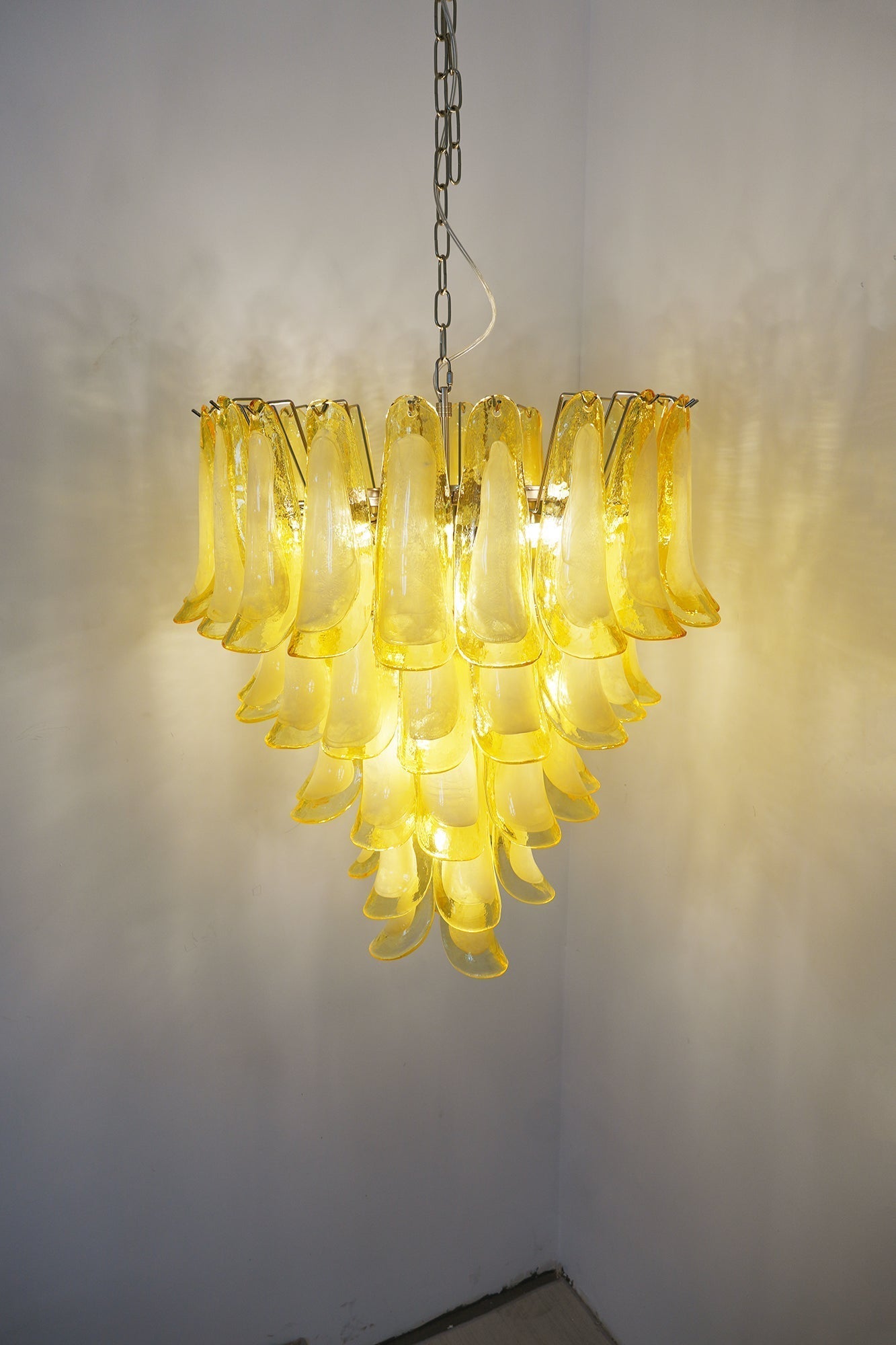 Eranos Chandelier Murano Glass Petal Wave-Neutral Decor