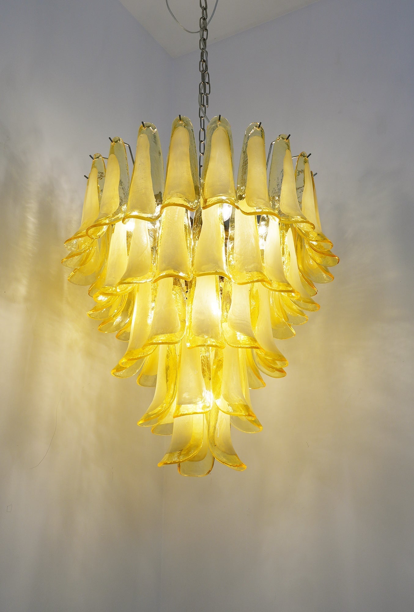 Eranos Chandelier Murano Glass Petal Wave-Neutral Decor