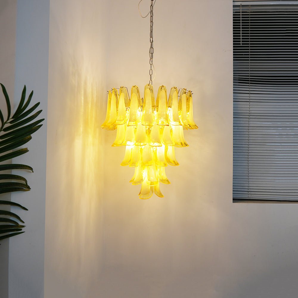 Eranos Chandelier Murano Glass Petal Wave-Neutral Decor