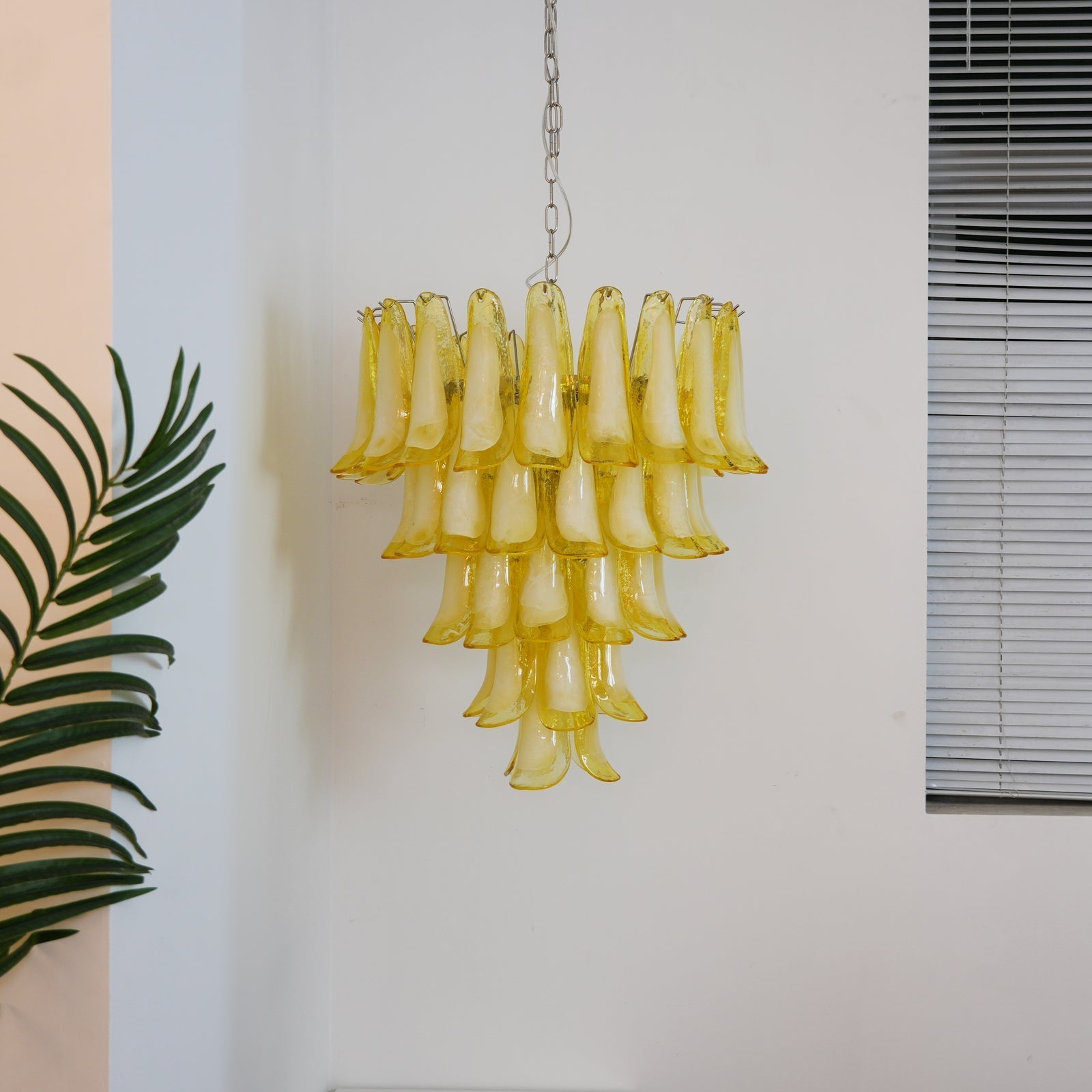 Eranos Chandelier Murano Glass Petal Wave-Neutral Decor