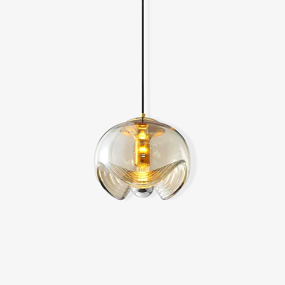 Willa Pendant Lamp Glass Wave Mid Century Vintage-Neutral Decor