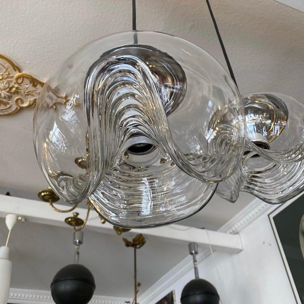 Willa Pendant Lamp Glass Wave Mid Century Vintage-Neutral Decor