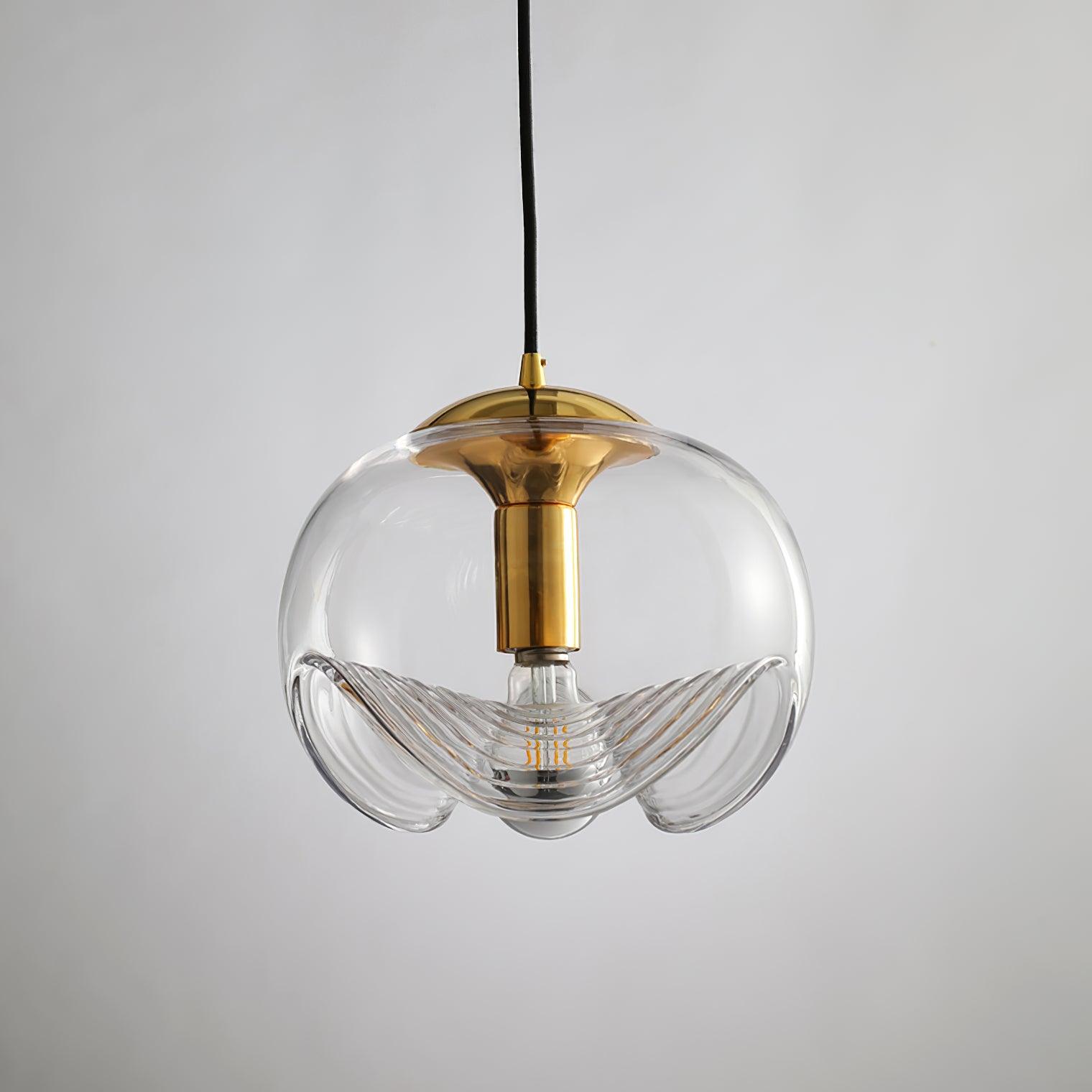 Willa Pendant Lamp Glass Wave Mid Century Vintage-Neutral Decor