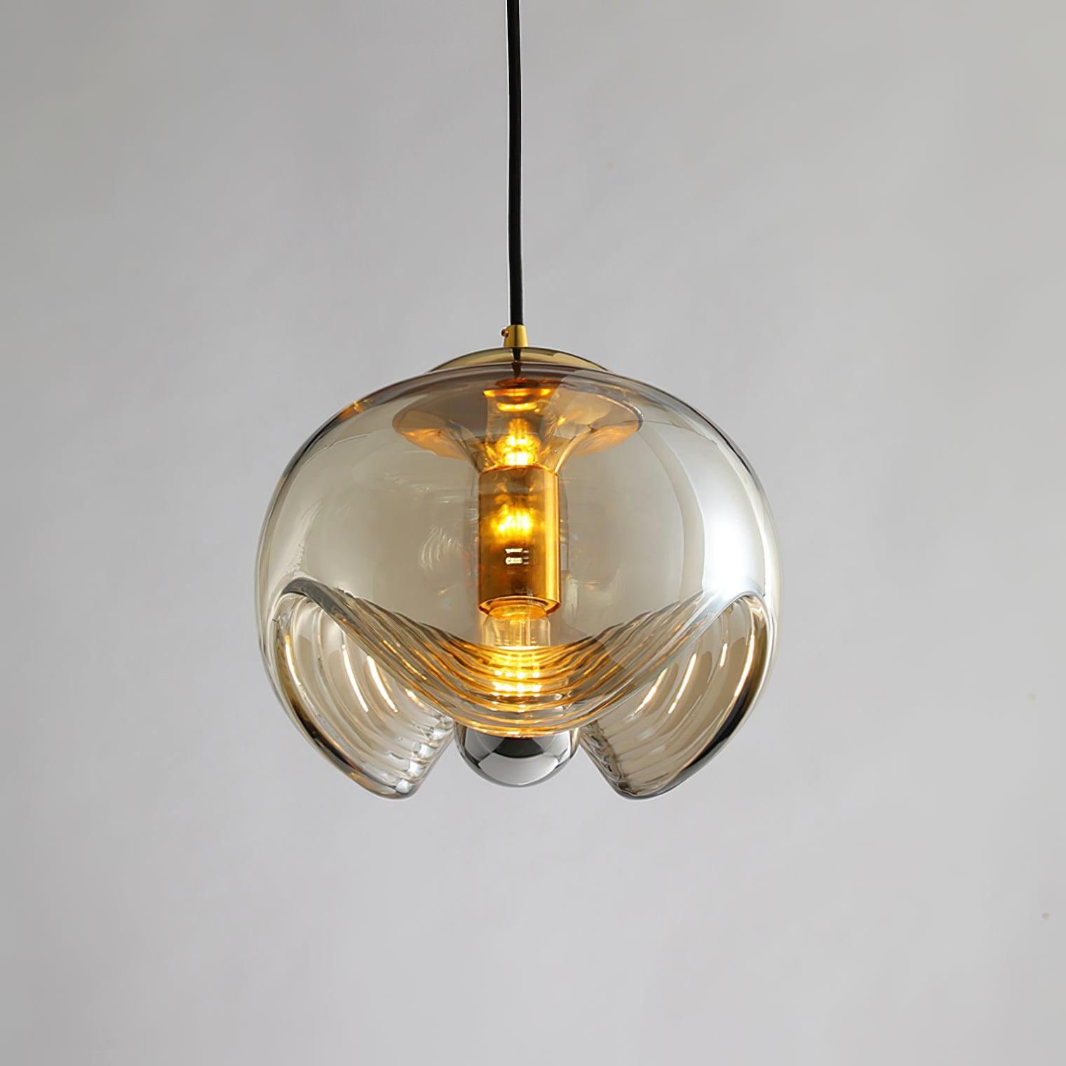 Willa Pendant Lamp Glass Wave Mid Century Vintage-Neutral Decor
