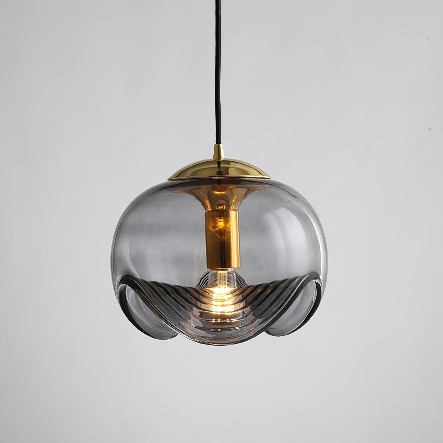 Willa Pendant Lamp Glass Wave Mid Century Vintage-Neutral Decor